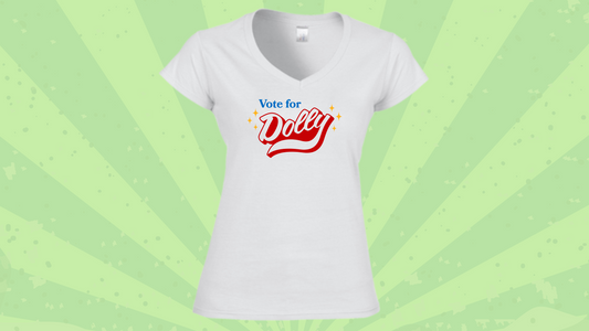 Vote for Dolly White V-neck Tee